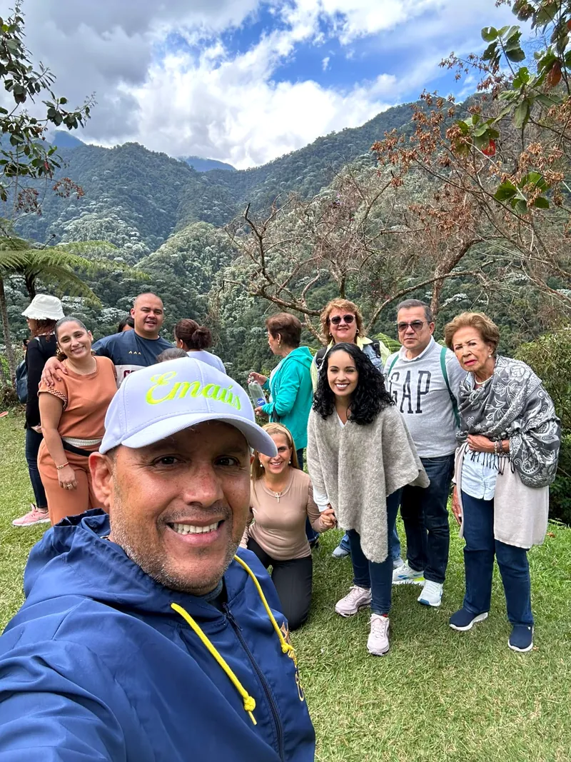 Selfie de peregrinos en la montaña